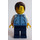 LEGO Homme dans Bleu Moyen Veste Minifigurine