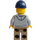 LEGO Man in Medium Stone Grijs Hoodie Minifiguur