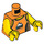 LEGO Man in Orange Tank Top and Helmet Minifig Torso (973 / 76382)