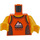 LEGO Man in Orange Tank Top and Helmet Minifig Torso (973 / 76382)