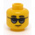 LEGO Man i Röd Flannel Skjorta Minifigur Huvud (Infälld solid knopp) (3626 / 73963)