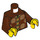 LEGO Man in Reddish Brown Patterned Shirt Minifig Torso (973 / 76382)