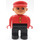 LEGO Mann mit 2 Gelb Knöpfe und Rot Hut Duplo-Figur