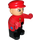 LEGO Man met 2 Geel Knoppen en Rood Hoed Duplo-figuur