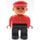 LEGO Man mit 2 Gelb Buttons und rot Hut Duplo Abbildung (Weiße Augen)