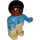 LEGO Man met Afro Haar Duplo Figuur