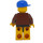 LEGO Man met Vliegenier Jacket en Blauw Pet minifiguur