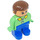 LEGO Hombre con Azul Piernas y Verde medio Parte superior Figura Duplo