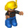 LEGO Man met Blauw Poten en Geel Pet Duplo-figuur