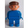 LEGO Man mit Blau Beine, Blau oben, brown Deckel Duplo Abbildung mit Weiß in den Augen