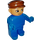 LEGO Man avec Bleu Jambes, Bleu Haut, brown Casquette Duplo Figure avec des yeux blancs
