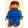 LEGO Man with Blue Outfit and Brown Cap Duplo Figure