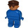 LEGO Man with Blue Outfit and Brown Cap Duplo Figure