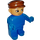 LEGO Man with Blue Outfit and Brown Cap Duplo Figure