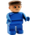 LEGO Man with Blue Outfit and Brown Cap Duplo Figure