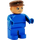 LEGO Man with Blue Outfit and Brown Cap Duplo Figure