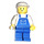 LEGO Man with Blue Overall and White Cap Minifigure