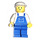 LEGO Man met Blauw Overall en Wit Pet minifiguur