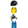 LEGO Man mit Blau Overalls und Schwarz Haar Minifigur