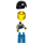 LEGO Man with Blue Overalls and Black Hair Minifigure