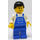 LEGO Mann mit Blau Overalls und Schwarz Haar Minifigur