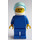 LEGO Man met Blauw Torso en Wit Helm Minifiguur