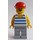 LEGO Man with Blue / White Stripes with Red Cap Minifigure