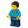 LEGO Man met Dark Azure Hoodie minifiguur