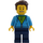 LEGO Man mit Dark Azure Hoodie Minifigur