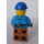 LEGO Mand med Mørk Azure Jakke og Bælte Taske Minifigur