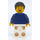 LEGO Man with Dark Blue Patterned Shirt Minifigure