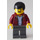 LEGO Hombre con Rojo oscuro Chaqueta Open en Azul Camisa Minifigura