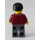 LEGO Hombre con Rojo oscuro Chaqueta Open en Azul Camisa Minifigura