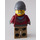 LEGO Man with Dark Red Jacket over Dark Stone Gray Hoodie