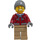 LEGO Man with Dark Red Jacket over Dark Stone Gray Hoodie