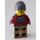 LEGO Man avec Dark rouge Jacket over Dark Stone grise Hoodie