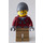 LEGO Man with Dark Red Jacket over Dark Stone Gray Hoodie