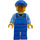 LEGO Man met Overalls met Tooling, Blauw Pet en Baard around Mond Minifiguur