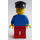 LEGO Man with Plain Blue Torso, Red Legs, Black Hat Minifigure