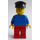 LEGO Mann med Vanlig Blå Overkropp, Rød Ben, Svart Hatt Minifigur