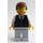 LEGO Man with Reddish Brown Hair, Glasses, Black Vest and Blue Striped Tie with Light Stone Gray Legs Minifigure