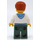 LEGO Man with White Hoodie and Dark Orange Hair Minifigure