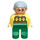 LEGO Man with Yellow Argyle Sweater and Gray Hair Duplo Figure