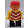 LEGO Man met Geel Chevron Vest, Rood Bouw Helm Duplo Figuur