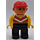 LEGO Man met Geel Chevron Vest, Rood Bouw Helm Duplo Figuur