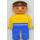 LEGO Man met Geel Top en, Bruin Pet