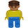 LEGO Man met Geel Top en, Bruin Pet