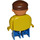 LEGO Man met Geel Top en, Bruin Pet