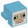 LEGO Medium azuurblauw Dier Hoofd met Sheep Gezicht met Wit Background en Tan Outline (103728 / 106290)
