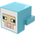 LEGO Medium azuurblauw Dier Hoofd met Sheep Gezicht met Wit Background en Tan Outline (103728 / 106290)